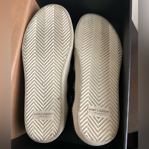 Saint Laurent Leather Studded Star Sneakers